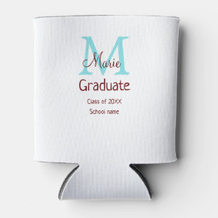 Graduate fügen Name monogram grün pink einfache Mi Dosenkühler