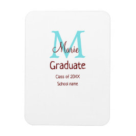 Graduate fügen Name monogram grün pink einfache Mi Magnet