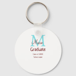Graduate fügen Name monogram grün pink einfache Mi Schlüsselanhänger