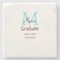 Graduate fügen Name monogram grün pink einfache Mi