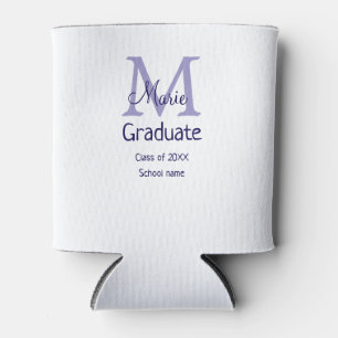 Graduate fügen Name Monogramm lila einfache minima Dosenkühler