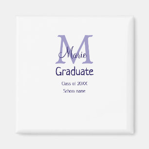 Graduate fügen Name Monogramm lila einfache minima Magnet