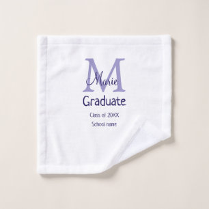 Graduate fügen Name Monogramm lila einfache minima Waschlappen