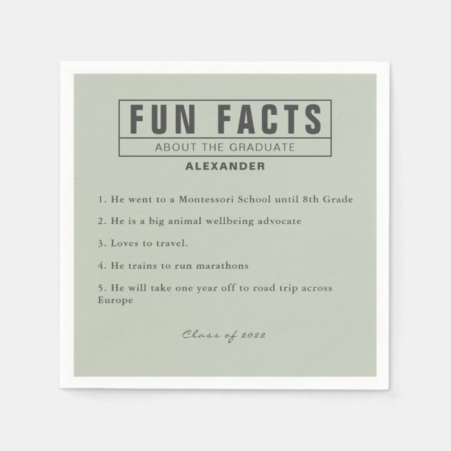Graduate Fun Fakes Eukalyptus Grünbuch Serviette (Vorderseite)