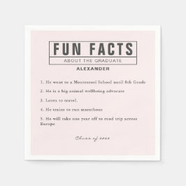 Graduate Fun Fakten Weiches Rosa Papier Serviette