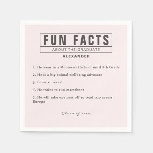 Graduate Fun Fakten Weiches Rosa Papier Serviette