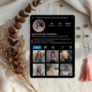 Graduate Fun Instagram Social Media Grad Party Einladung