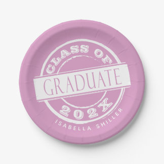 Graduate für benutzerdefinierte rosa Graduate Pappteller