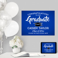 Graduate Glückwunschs Royal Blue und White Abschlu
