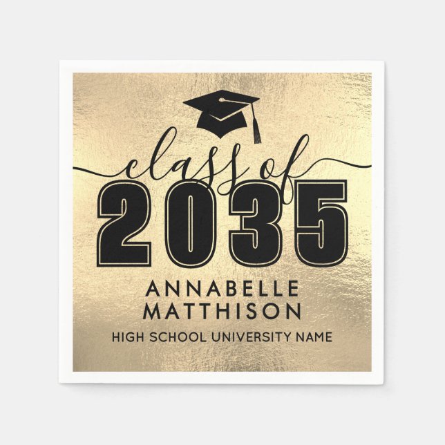 Graduate Gold Graduation Serviette (Vorderseite)