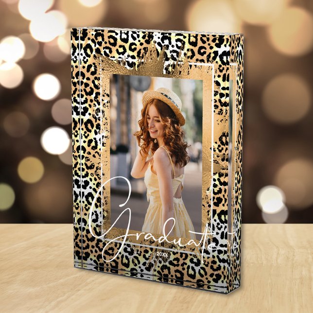 Graduate Gold Imitate auf Leopard Print Fotoblock (Von Creator hochgeladen)