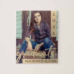 Graduate Gold Script   Elegant Grad Foto Keepake