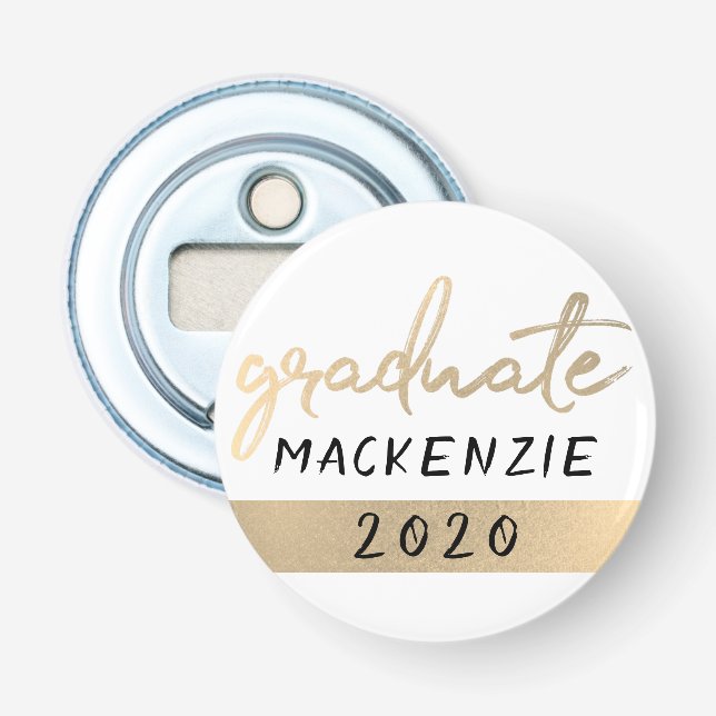 Graduate Gold Script | Eleganter handgeschriebener Flaschenöffner (Vorderseite)