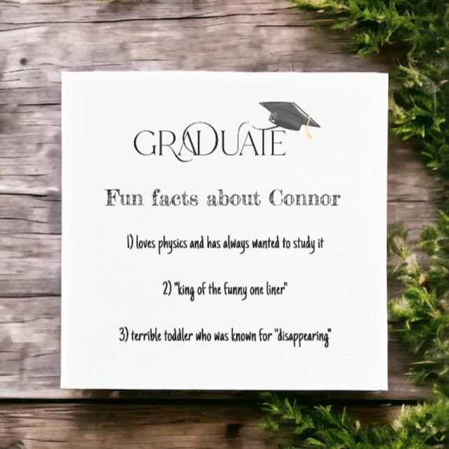 Graduate Graduate Cap Fun Fakten Serviette (Von Creator hochgeladen)