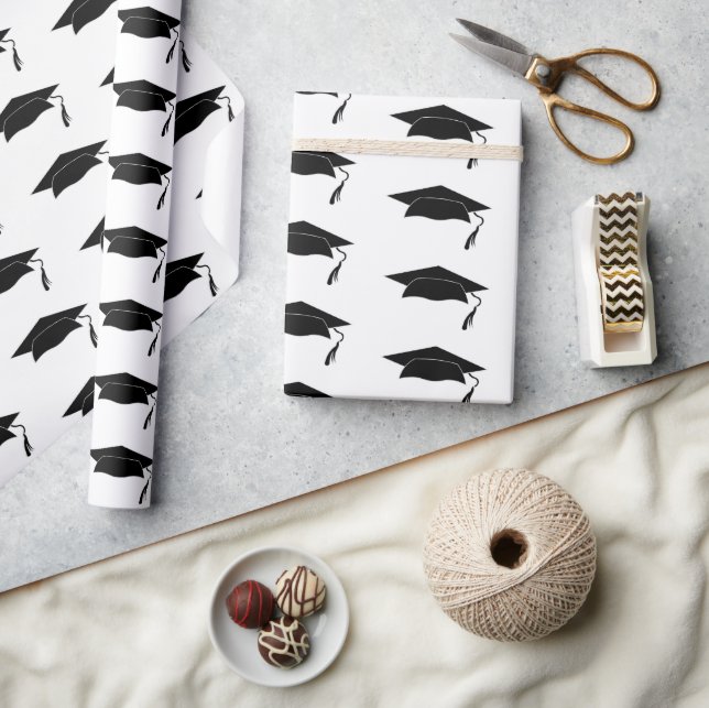 Graduate Graduate Cap Muster Geschenkpapier (Kunsthandwerk)