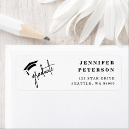 Graduate Graduate Cap Script-Rücksendeadresse