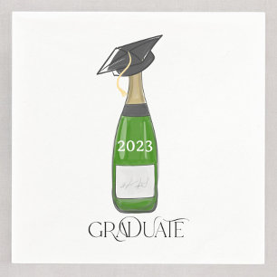 Graduate Graduation Cap Champagne Custom Party Serviette