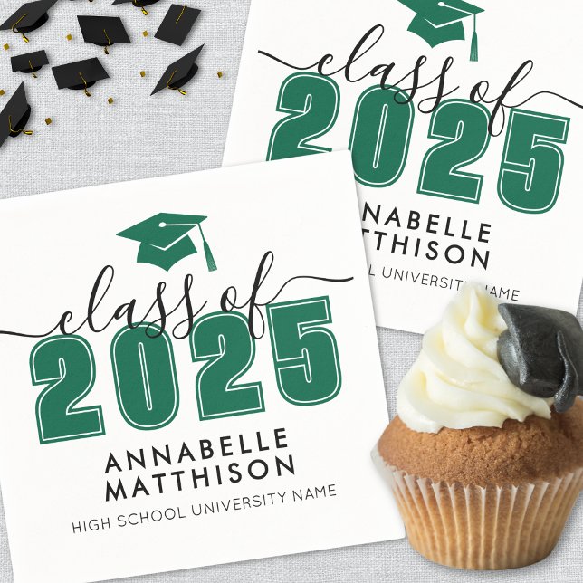 Graduate Green Abschluss Serviette (Graduate Green Graduation Napkins)