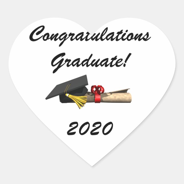 Graduate Herz-Aufkleber (Vorderseite)