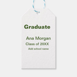 Graduate hinzufügen Namen Schule Namen Klasse von  Geschenkanhänger