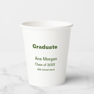 Graduate hinzufügen Namen Schule Namen Klasse von Pappbecher
