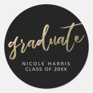 Graduate in Gold-Sticker Runder Aufkleber