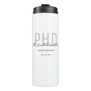 Graduate Keepake Black Gray Name Grad Doktortitel Thermosbecher