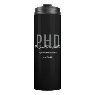 Graduate Keepake Black Gray Name Grad Doktortitel Thermosbecher