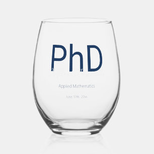 Graduate Keepake Name PhD Abschluss Weinglas Ohne Stiel