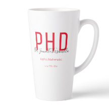 Graduate Keepake Red Black Name Degree PhD
