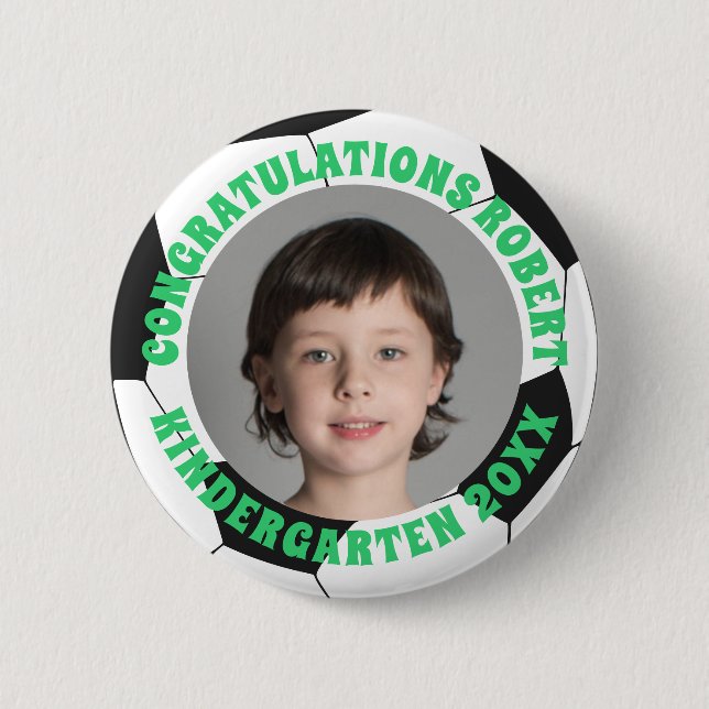 Graduate Kindergarten Herzlichen Glückwunsch Foto  Button (Vorderseite)