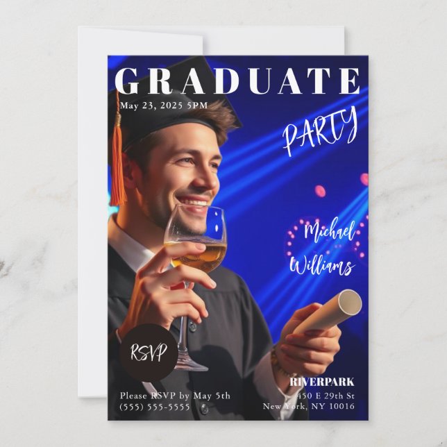Graduate Magazine Cover Einladung (Vorderseite)