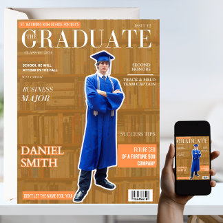 Graduate Magazine Cover Foto Abschluss Einladung