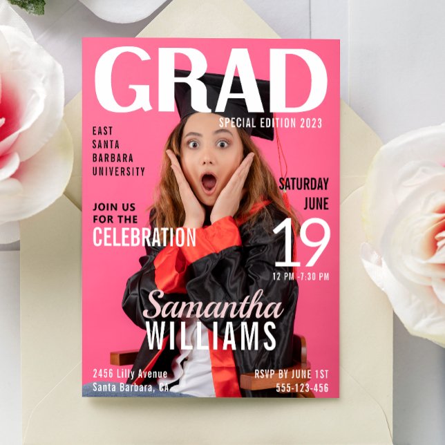 Graduate Magazine Cover Foto Graduation Party Einladung (Von Creator hochgeladen)