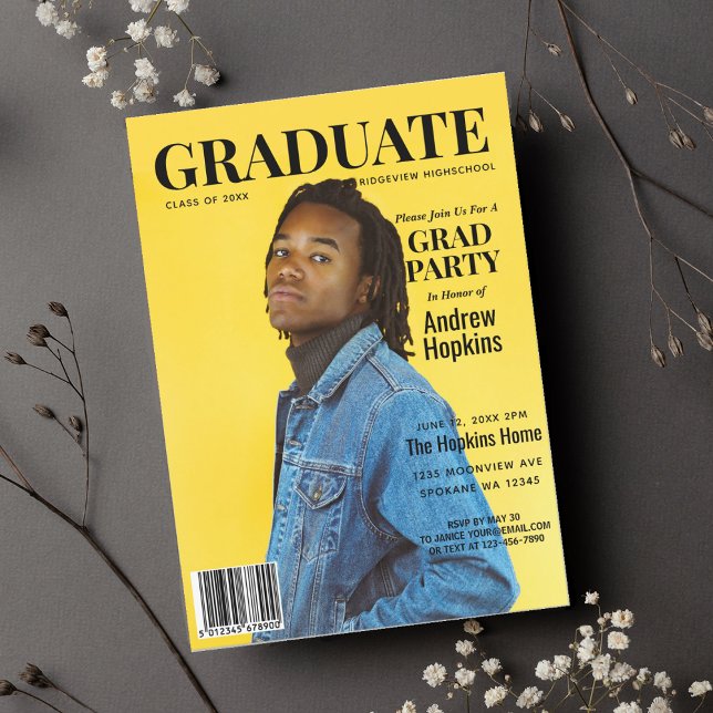 Graduate Magazine Cover Foto Graduation Party Einladung (Von Creator hochgeladen)