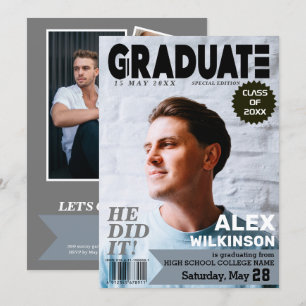 GRADUATE Magazine Cover Style 5 Foto Einladung