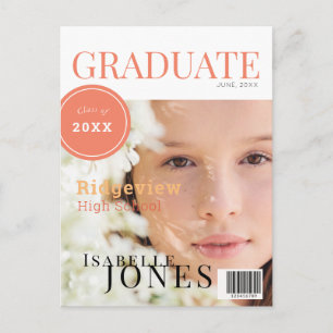 Graduate Magazine Foto Abschluss Ankündigungspostkarte