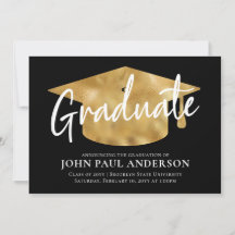 Graduate Metallic Gold Grad Cap Black Abschluss