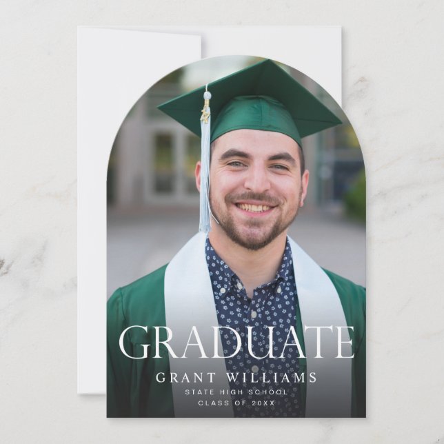 Graduate Mod Foto Ver Abschluss Ankündigungsbogen Einladung (Vorderseite)