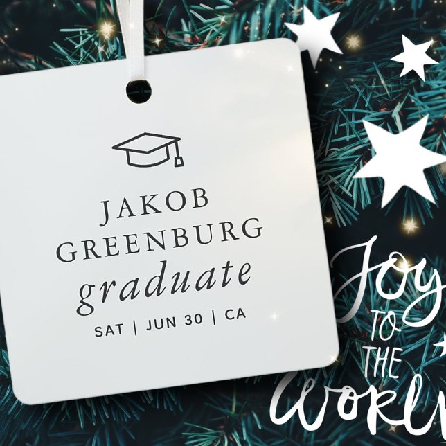 Graduate Modern Minimalistisch Simple Chic Abschlu Ornament Aus Metall (Von Creator hochgeladen)