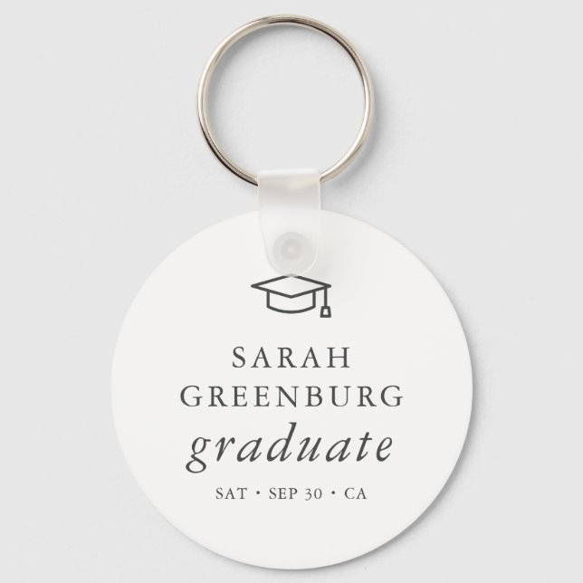 Graduate Modern Minimalistisch Simple Chic Abschlu Schlüsselanhänger (Vorderseite)
