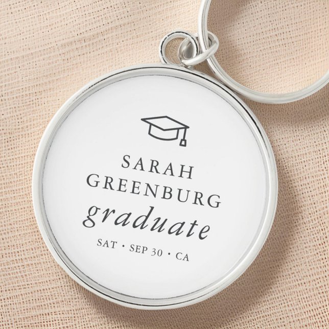 Graduate Modern Minimalistisch Simple Chic Abschlu Schlüsselanhänger (Von Creator hochgeladen)