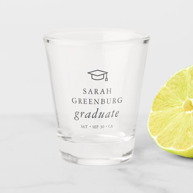 Graduate Modern Minimalistisch Simple Chic Abschlu Schnapsglas (Vorderseite)