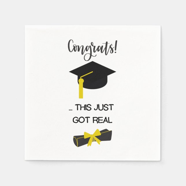 Graduate Modern Minimalistisch Simple Chic Abschlu Serviette (Vorderseite)