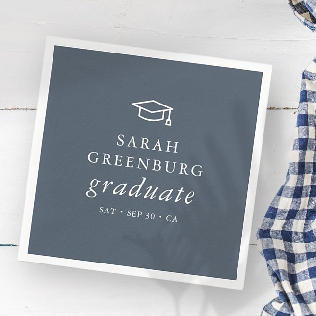 Graduate Modern Minimalistisch Simple Chic Abschlu Serviette (Von Creator hochgeladen)