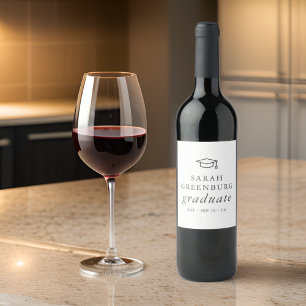 Graduate Modern Minimalistisch Simple Chic Abschlu Weinetikett