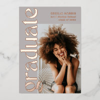 Graduate Modern Rose Gold Foto Abschluss Fossilien