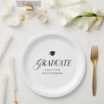 Graduate Modern Simple Graduation Party Pappteller<br><div class="desc">Graduate Modern Simple Graduation Party Paper Plates</div>