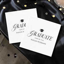 Graduate Modern Simple Graduation Party Serviette
