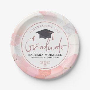 Graduate moderne Typografie mädchenhaften geometri Pappteller